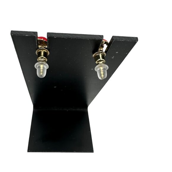 Santa Hat Crystal Stud Earrings Festive Holiday Jewelry Red Hat - Picture 7 of 9